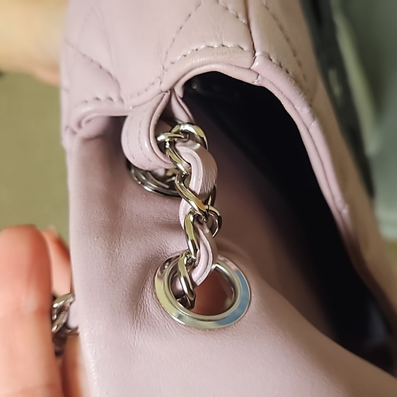 CHANEL Bicolor CC Chain Flap Bag Quilted Lambskin Pink and Eggplant Color - Picture 17 of 17